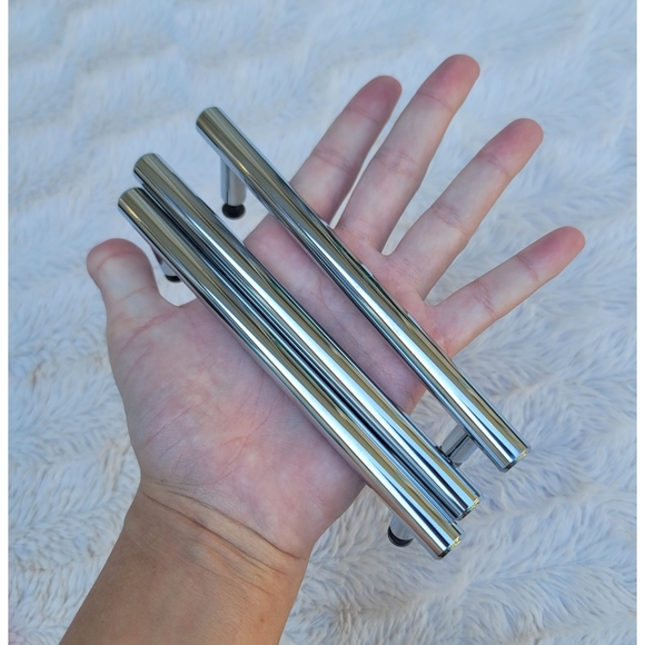 3 NEW contemporary silver metal cabinet bar pulls - Picture 12 of 16